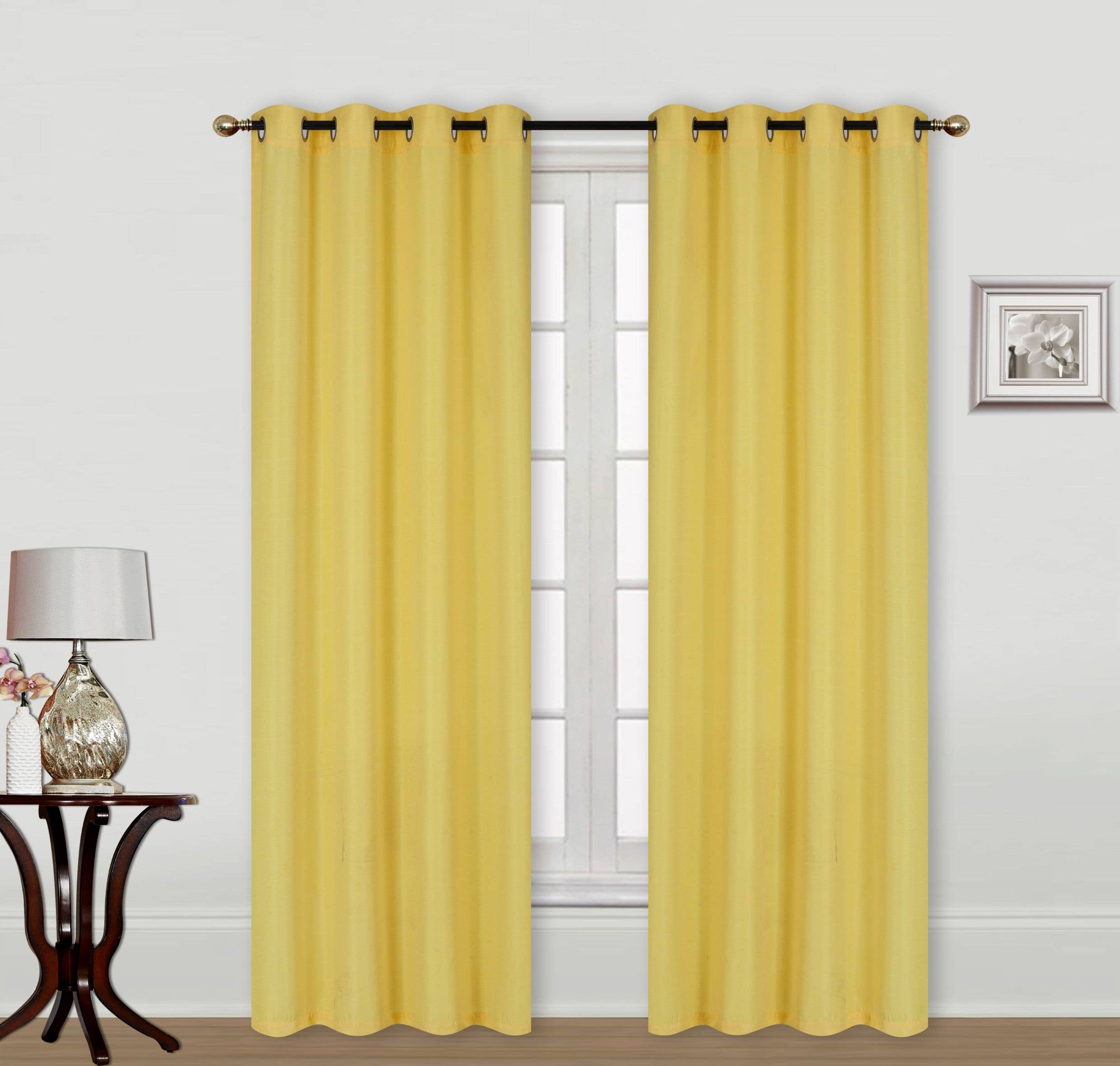 Home Curtains Solid Linen Wide Window Curtain Panel Pair with Grommet Top Window Treatment: 84" / NAVY