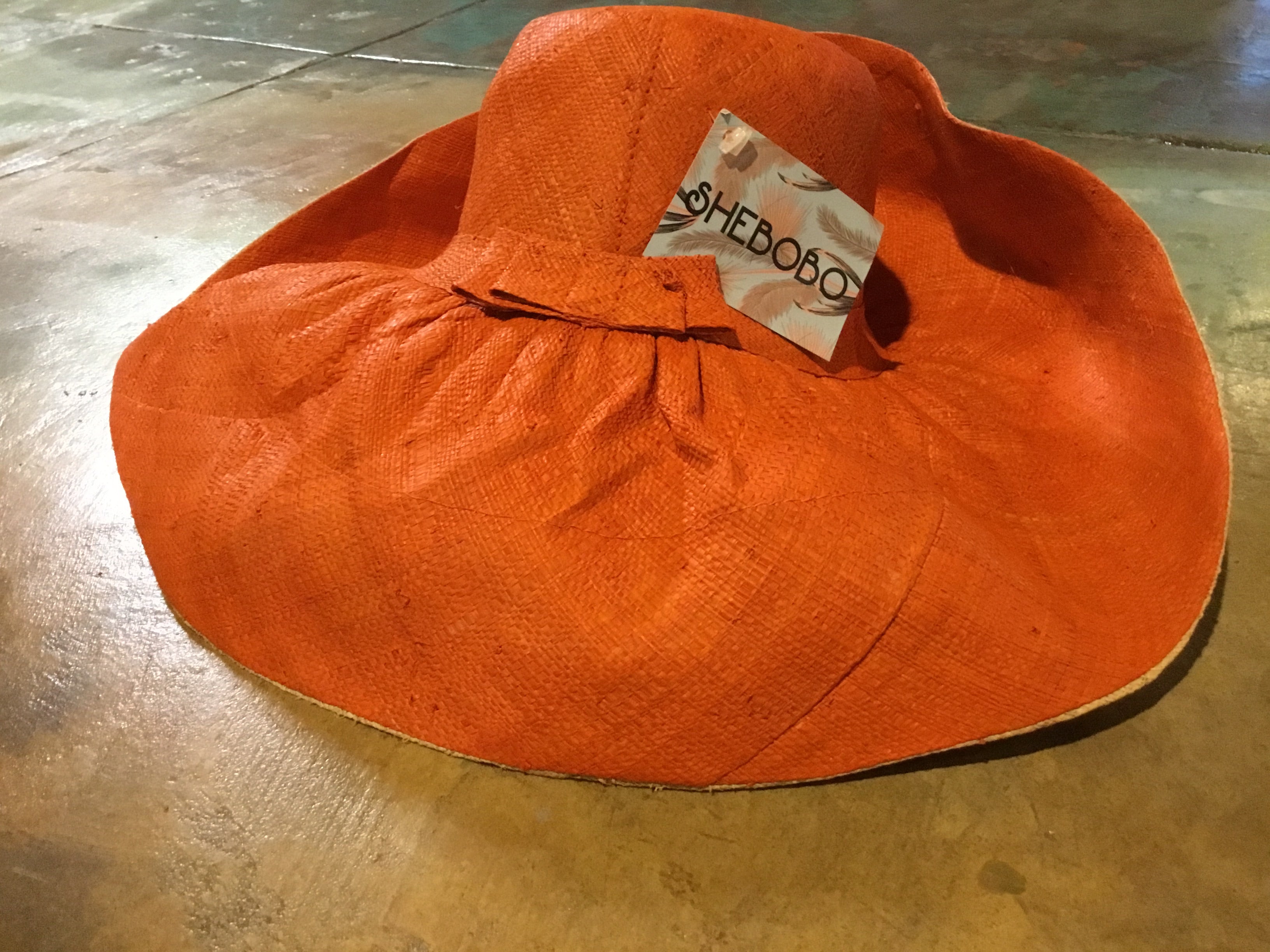 Shebobo - 7"  Brim Estrella Straw Two Tone Orange Hats
